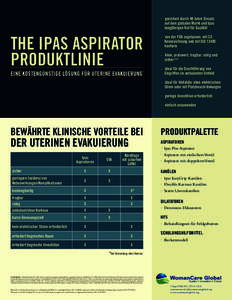 · gesichert durch 40 Jahre Einsatz auf dem globalen Markt und Ipas langjährigen Ruf für Qualität THE IPAS ASPIRATOR PRODUKTLINIE