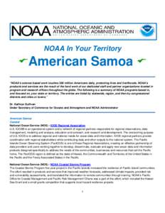 NOAA In Your Territory - American Samoa