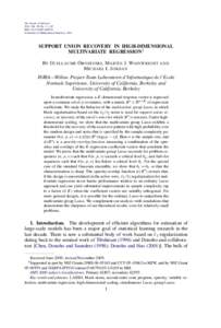 Support union recovery in high-dimensional multivariate regression