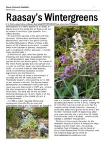 Raasay Community Newsletter  7 March 2016