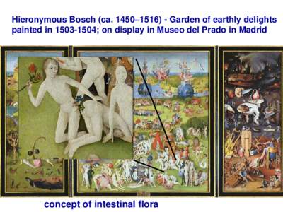 Hieronymous Bosch (ca. 1450–Garden of earthly delights painted in; on display in Museo del Prado in Madrid concept of intestinal flora  Use of 13C-labeled substrates to decipher