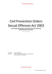 Civil Prevention 				Orders Under The 		Sexual Offences Act 2003