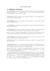Notes Jacobson rings  §1. Definitions and Lemmas