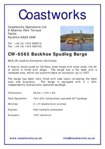 6565 Backhoe Spud Leg Barge