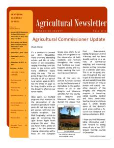 CONTINUING  Agricultural Newsletter EDUCATION COURSES: