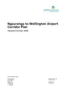 Ngauranga to Wellington Airport Corridor Plan Adopted October 2008