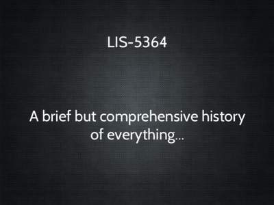 LISA brief but comprehensive history of everything...  How we got here...aka
