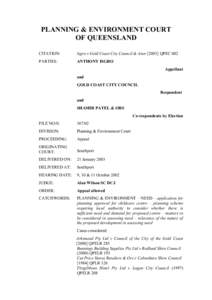 PLANNING & ENVIRONMENT COURT OF QUEENSLAND CITATION: Isgro v Gold Coast City Council & AnorQPEC 002
