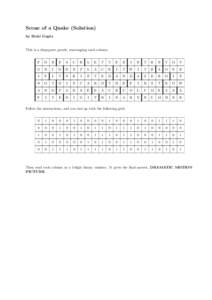 Scene of a Quake (Solution) by Rishi Gupta This is a dropquote puzzle, rearranging each column.  F