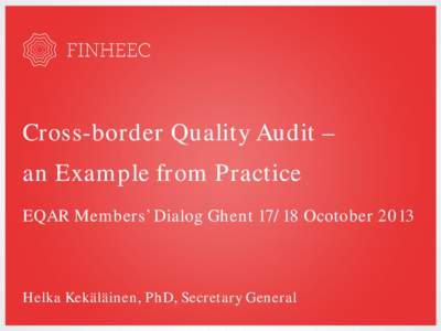 The Audit method and material on the second round