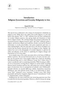 Asian Journal of Social Science–6  www.brill.nl/ajss Introduction: Religious Syncretism and Everyday Religiosity in Asia