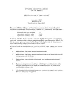 Microsoft Word - DRAPER, William G.  Papers[removed]doc