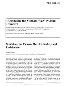 &lsquo;Rethinking the Vietnam War&rsquo; by John Dumbrell