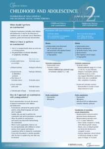 CHILDHOOD AND ADOLESCENCE Examination of Male Genitals and Secondary Sexual Characteristics Childhood history and examination