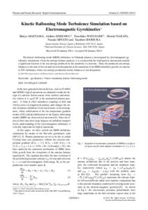 Plasma and Fusion Research: Rapid Communications  Volume 9, Kinetic Ballooning Mode Turbulence Simulation based on Electromagnetic Gyrokinetics∗)