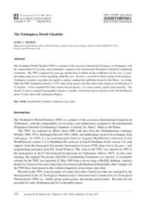 The Trichoptera World Checklist