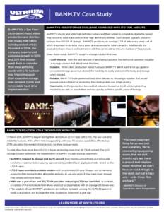 BAMM.TV Case Study BAMM.TV is a San Francisco-based music video production and distribution studio that caters to independent artists. Founded in 2008, the company experienced