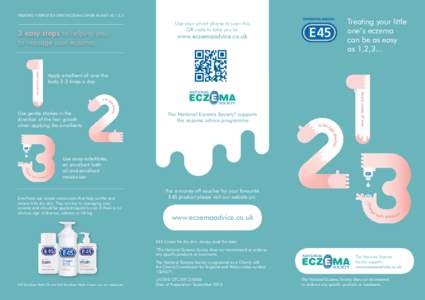 Treating your little one’s eczema can be as easy as 1,2,3  3 easy steps to helping you to manage your eczema:  Use your smart phone to scan this