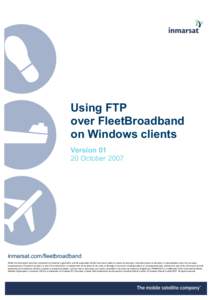 Using FTP over FleetBroadband on Windows clients VersionOctober 2007