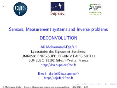 Sensors, Measurement systems and Inverse problems