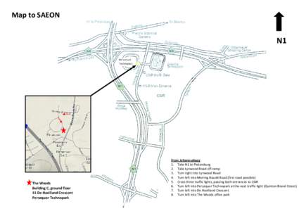 Map to SAEON  N1 The Woods Building C, ground floor