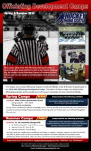 These camps will provide HNS Officiating Staff opportunities to scout prospective young officials for spots in the Atlantic Challenge Cup, the Hockey Canada Officiating Program of Excellence (OPOE) or those who may be ca