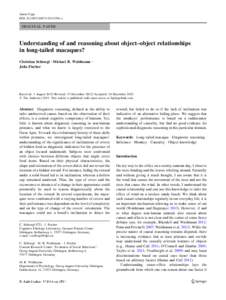 Anim Cogn DOI[removed]s10071[removed]x ORIGINAL PAPER  Understanding of and reasoning about object–object relationships