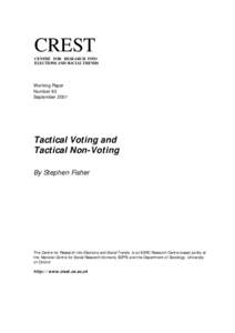 CREST CENTRE FOR RESEARCH INTO ELECTIONS AND SOCIAL TRENDS Working Paper Number 93