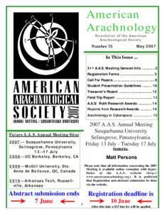 American Arachnology Newsletter of the American Arachnological Society  May 2007
