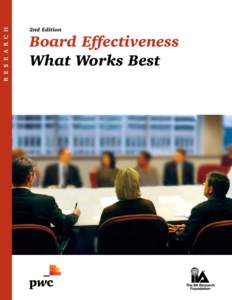 R E S E A R C H  2nd Edition Board Effectiveness What Works Best
