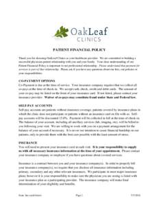 Microsoft Word - OakLeaf Clinics Financial PolicyOLC final.docx