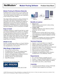 NetModem™  Modem Pooling Software Product Data Sheet