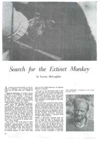 (L(IJM (L  Extinc by Loretta JVfcLaughlan  monkey presumed extinct, is not only a celebrity, hut if current plans