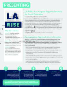 PRESENTING LA:RISE—Los Angeles Regional Initiative for Social Enterprise LA works better when we all work together.  PROJECT GOALS: