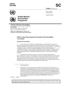 UNITED NATIONS SC UNEP/POPS/COP.1/26 Distr.: General