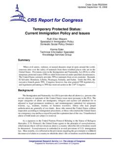 Current Immigration Policy and Issues