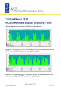 Technical ReportDKA37: HARMONIE Upgrade in December 2012 Xiaohua Yang, Bjarne Stig Andersen, Mats Dahlbom, Shiyu Zhuang Load status of the operational Cray XT5 cluster at DMI in Oct 2012, prior to the implementati