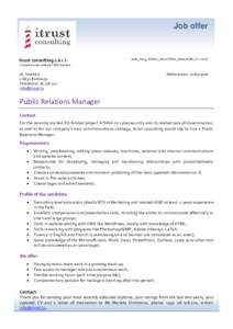 Job offer  itrust consulting s.à r.l. ANN_H013_PUBLIC_RELATIONS_MANAGER_V1.0.DOC