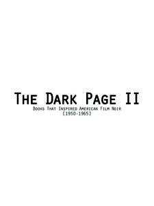 The Dark Page II Books That Inspired American Film Noir[removed]