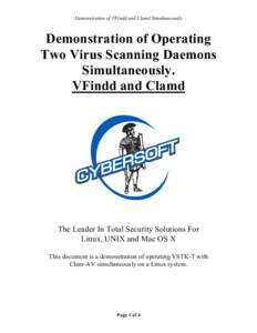 Demonstration of VFindd and Clamd Simultaneously  Demonstration of Operating Two Virus Scanning Daemons Simultaneously. VFindd and Clamd