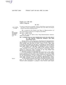 120 STAT[removed]PUBLIC LAW 109–440—DEC. 20, 2006 Public Law 109–440 109th Congress