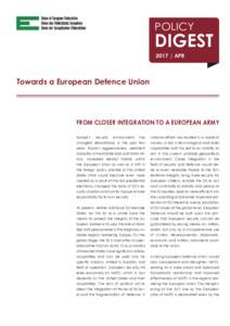 POLICY  DIGEST 2017 | APR  Towards a European Defence Union