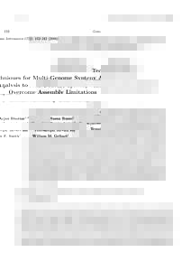 152  Genome Informatics 17(2): 152{Techniques for Multi-Genome Synteny Analysis to Overcome Assembly Limitations