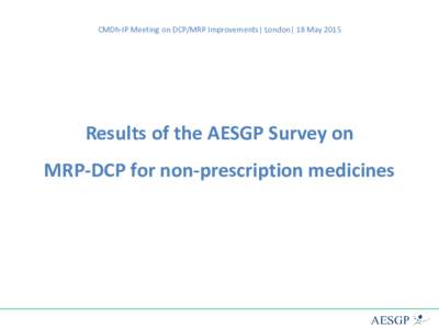 CMDh-IP Meeting on DCP/MRP Improvements| London| 18 MayResults of the AESGP Survey on MRP-DCP for non-prescription medicines  Overall Conclusion