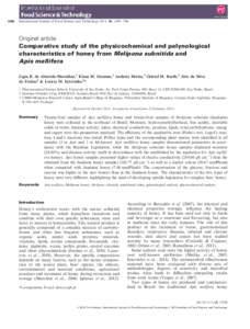 Comparative study of the physicochemical and palynological characteristics of honey from Melipona subnitida and Apis mellifera