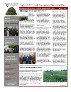 WSU Mount Vernon Newsletter Northwestern Washington Research and Extension Center Message from the Director  March 5