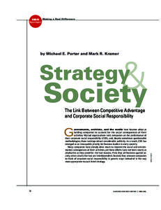 Making a Real Difference  HBR Spotlight  by Michael E. Porter and Mark R. Kramer