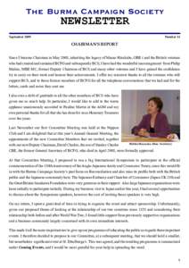 The Burma Campaign Society  NEWSLETTER September 2009