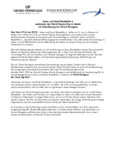 Susan und David Rockefeller jr. zelebrieren den World Oceans Day im MoMa mit Unterstützung von Girard-Perregaux New York, NY (6. Juni 2012) – Susan und David Rockefeller jr. hatten am 5. Juni im Museum of Modern Art i