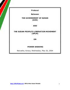 Protocol Between THE GOVERNMENT OF SUDAN (GOS)  AND